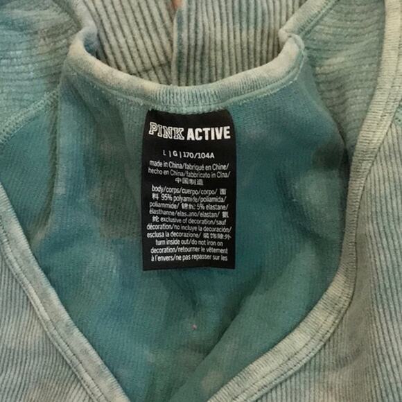 Victoria's Secret PINK Active Green Thermal Crop Top - L - Picture 3 of 3